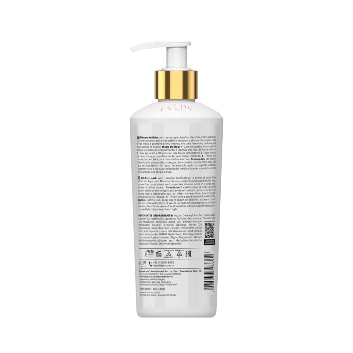MÁSCARA ANTIFRIZZ QUIABO XBTX FELPS 300ML