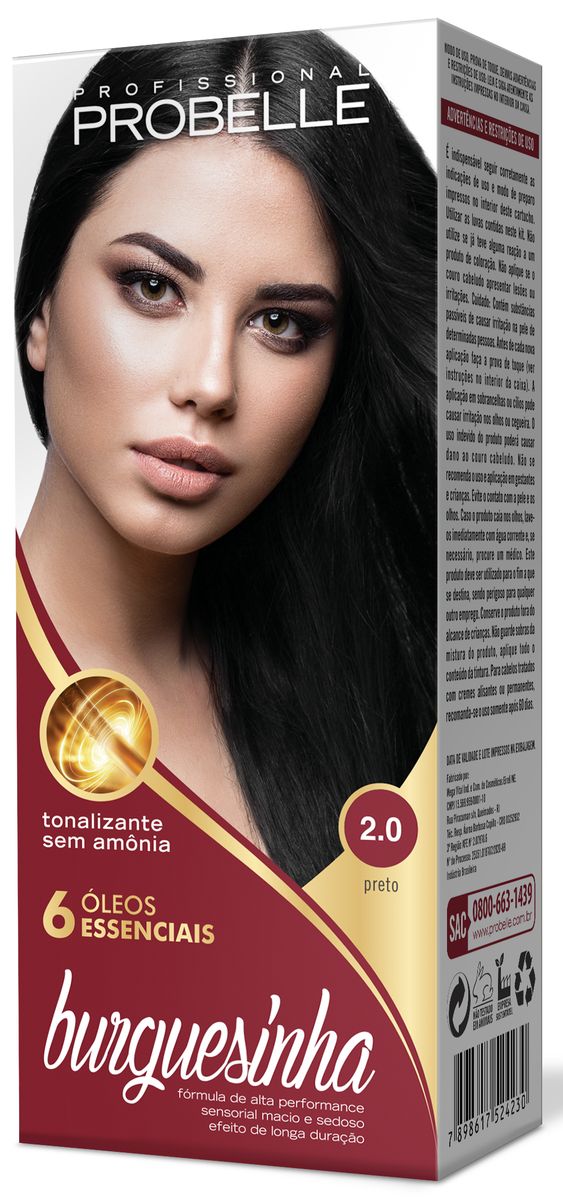 TONALIZANTE BURGUESINHA 2.0 PRETO PROBELLE  50ML