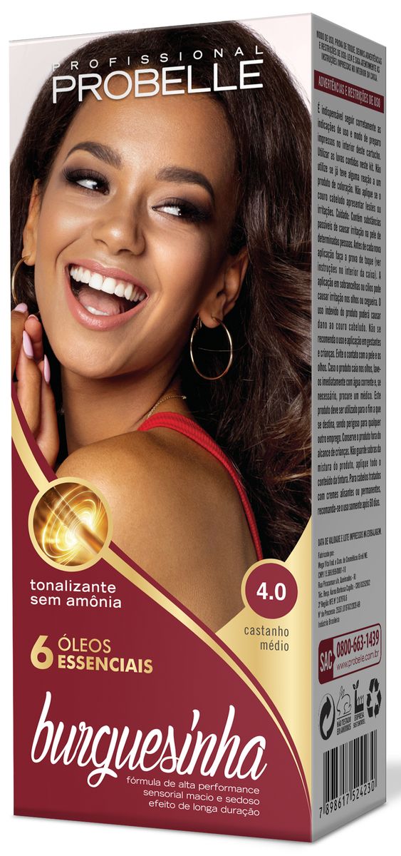 TONALIZANTE BURGUESINHA 4.0 CASTANHO MÉDIO PROBELLE 50ML