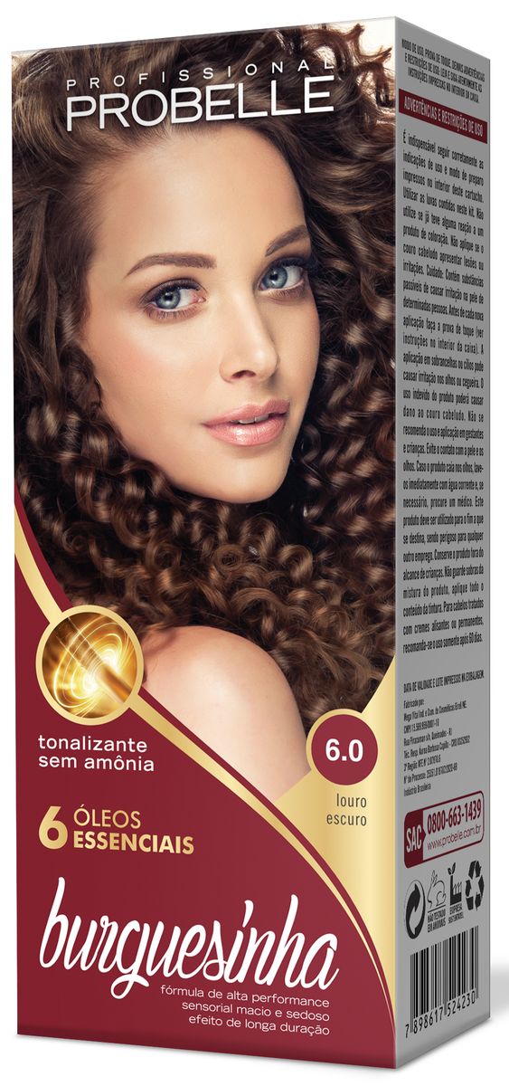 TONALIZANTE BURGUESINHA 6.0 LOURO ESCURO PROBELLE 50ML