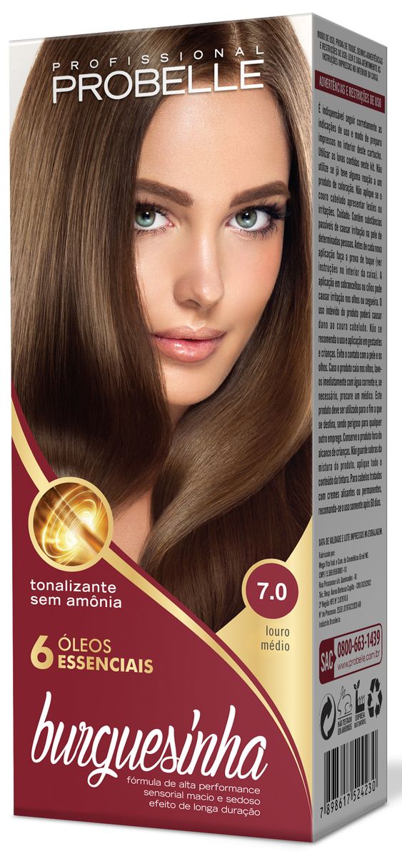 TONALIZANTE BURGUESINHA 7.0 LOURO MÉDIO PROBELLE 50ML