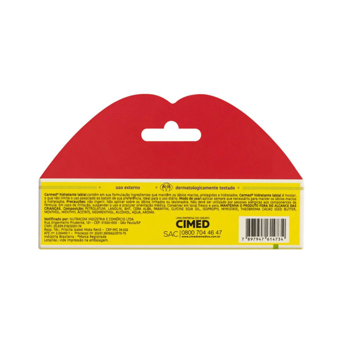 HIDRATANTE LABIAL BISNAGA CEREJA CARMED CIMED 10G