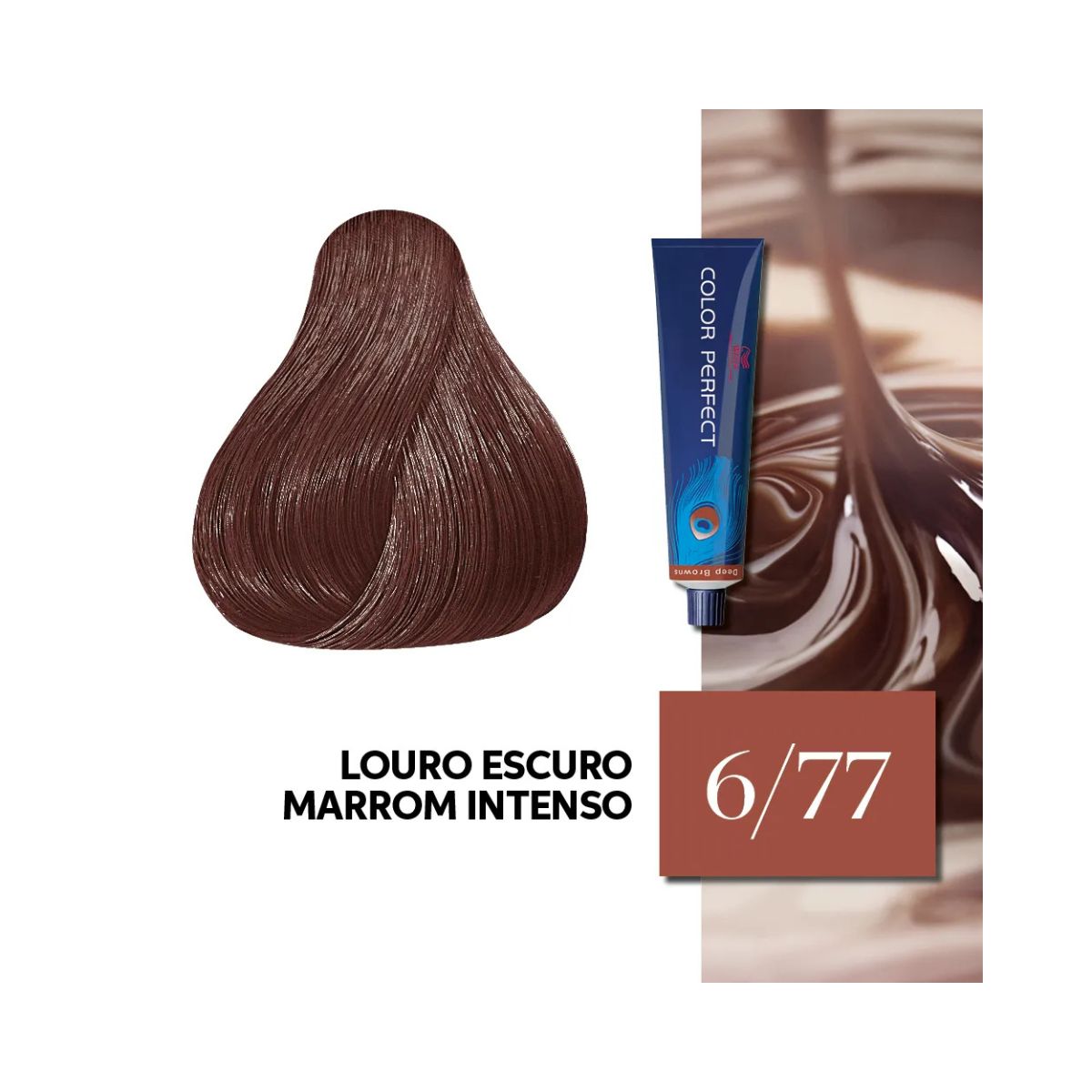 COLORAÇÃO COLOR PERFECT 6/77 LOURO ESCURO MARROM INTENSO WELLA PROFISSIONALS 60G