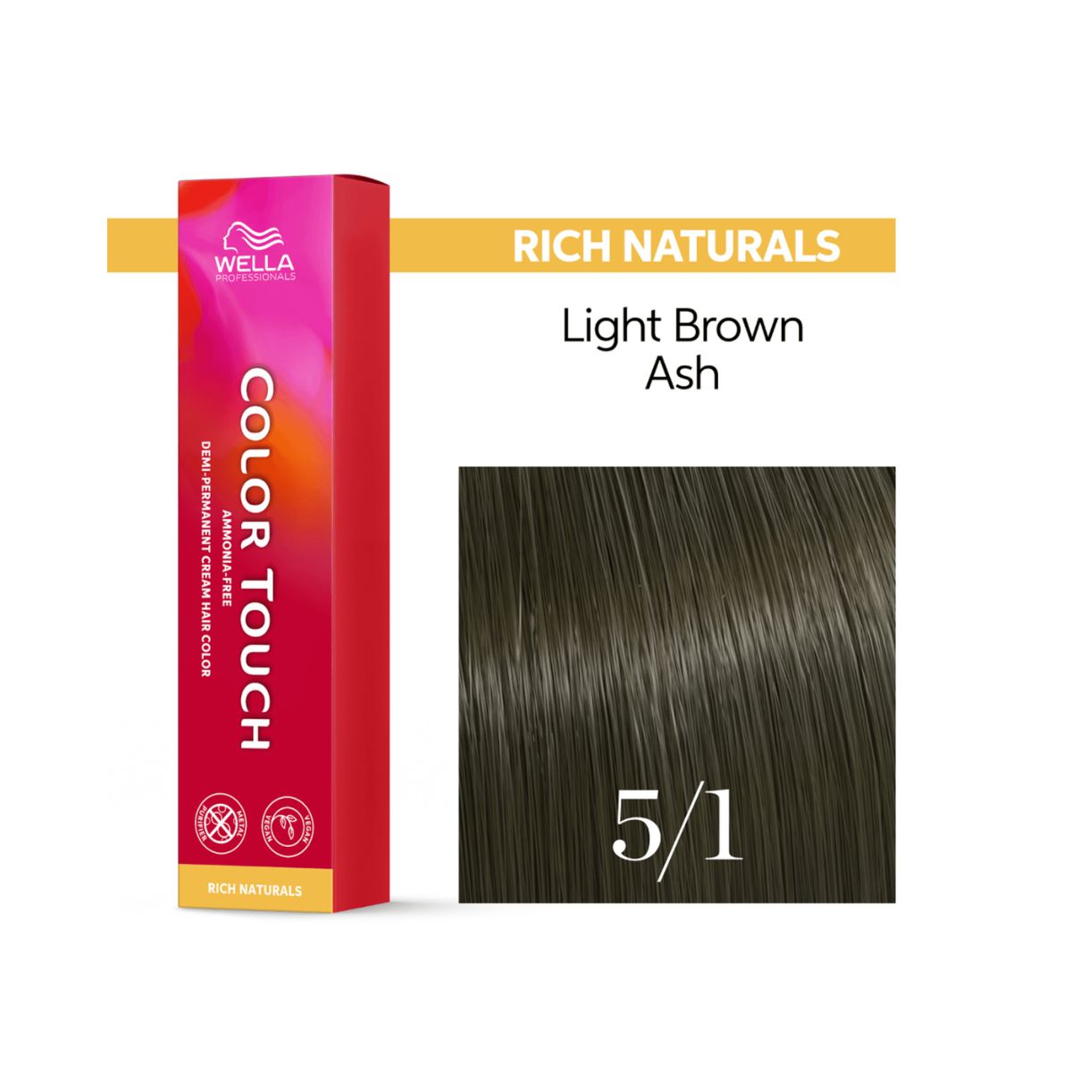 TONALIZANTE COLOR TOUCH 5.1 CASTANHO CLARO ACINZENTADO WELLA PROFISSIONALS 60G