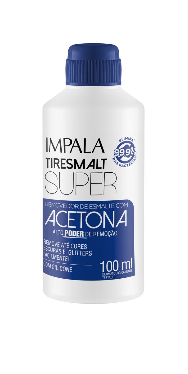 REMOVEDOR DE ESMALTE TIRESMALTE SUPER COM ACETONA IMPALA 100ML