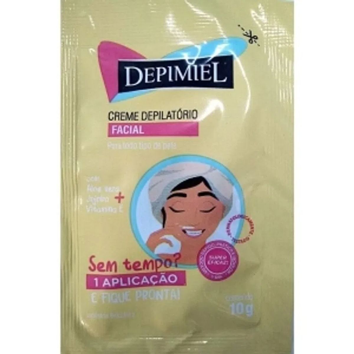 SACHE DE CREME DEPILATÓRIO FACIAL PARA TODOS OS TIPOS DE PELE DEPIMEIL 10G