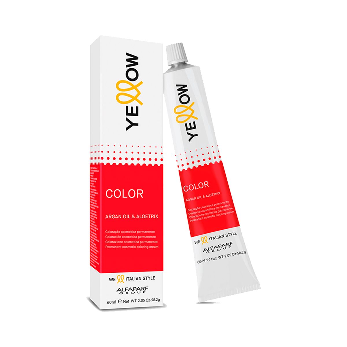 COLORAÇÃO PERMANENTE 7.1 LOURO MÉDIO CINZA YELLOW COLOR ALFAPARF 60ML