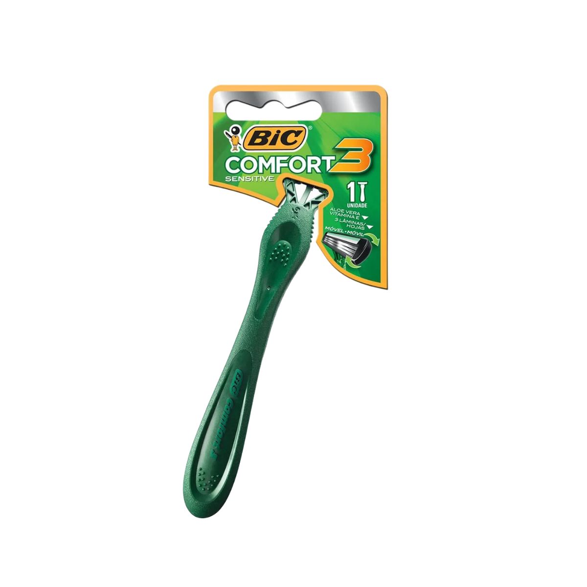 APARELHO DESCARTÁVEL PARA BARBEAR PRESTOBARBA COMFORT 3 PELE SENSÍVEL BIC COM 1