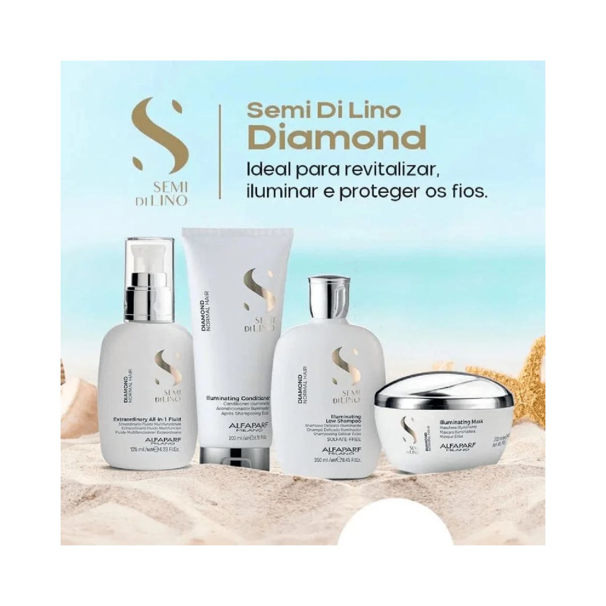MÁSCARA CONDICIONADORA SEMI DI LINO ILLUMINATING DIAMOND HAIR ALFAPARF 500ML
