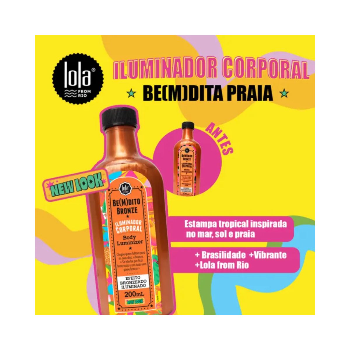 LOÇÃO CORPORAL ILUMINADORA BRONZE LOLA COSMETICS 200ML