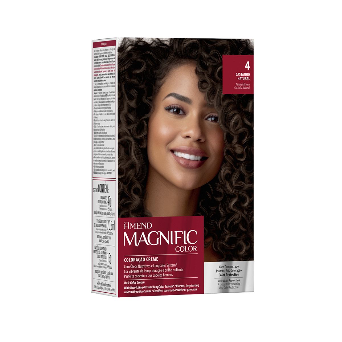 COLORAÇÃO CREME MAGNIFIC COLOR 4 CASTANHO NATURAL AMEND
