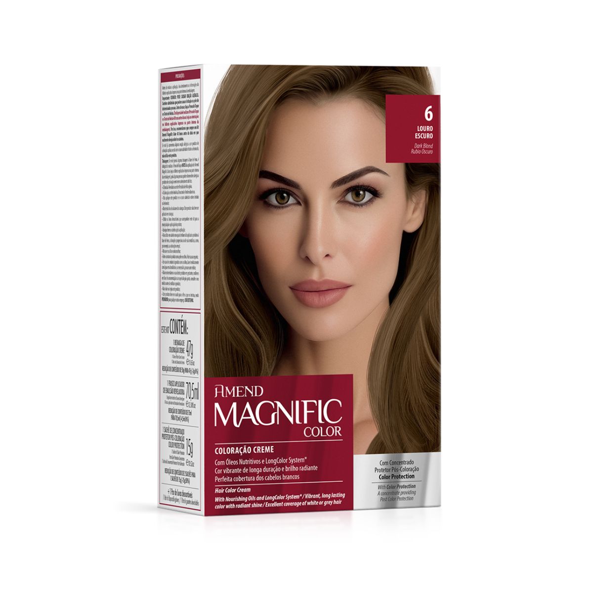 COLORAÇÃO CREME MAGNIFIC COLOR 6 LOURO ESCURO AMEND