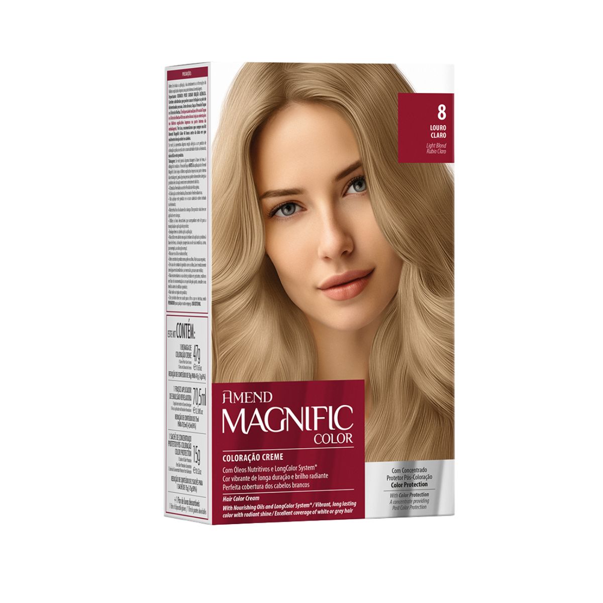 COLORAÇÃO CREME MAGNIFIC COLOR 8 LOURO CLARO AMEND