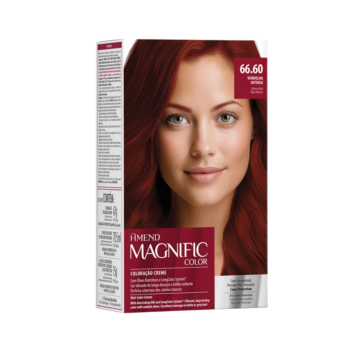COLORAÇÃO CREME MAGNIFIC COLOR 66.60 VERMELHO INTENSO AMEND