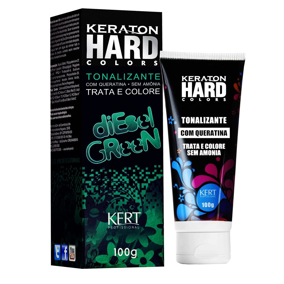 TONALIZANTE KERATON HARD COLORS DIESEL GREEN KERT 100G