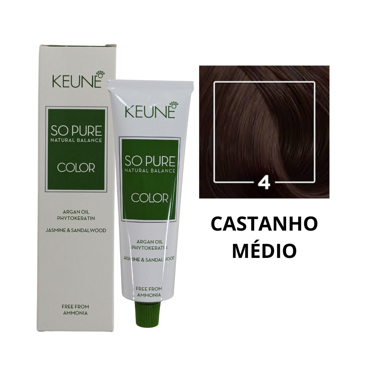 COLORAÇÃO SO PURE COLOR 4 CASTANHO MÉDIO KEUNE 60ML