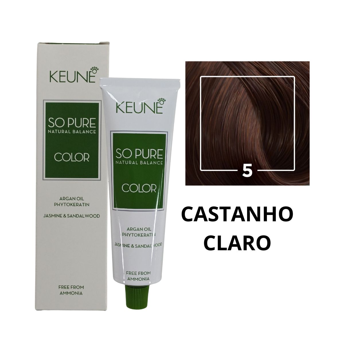 COLORAÇÃO SO PURE COLOR 5 CASTANHO CLARO KEUNE 60ML