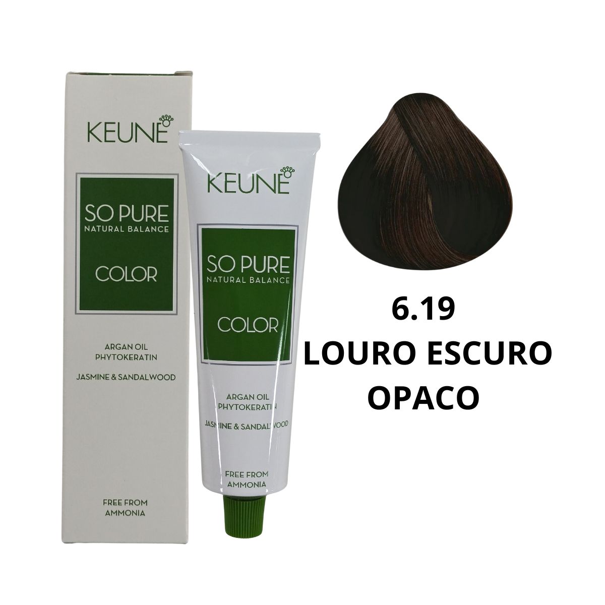 COLORAÇÃO SO PURE COLOR 6.19 LOURO ESCURO OPACO KEUNE 60ML