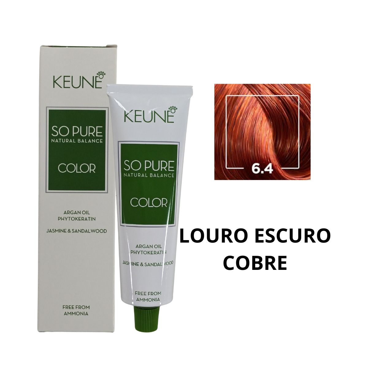 COLORAÇÃO SO PURE COLOR 6.4 LOURO ESCURO COBRE KEUNE 60ML