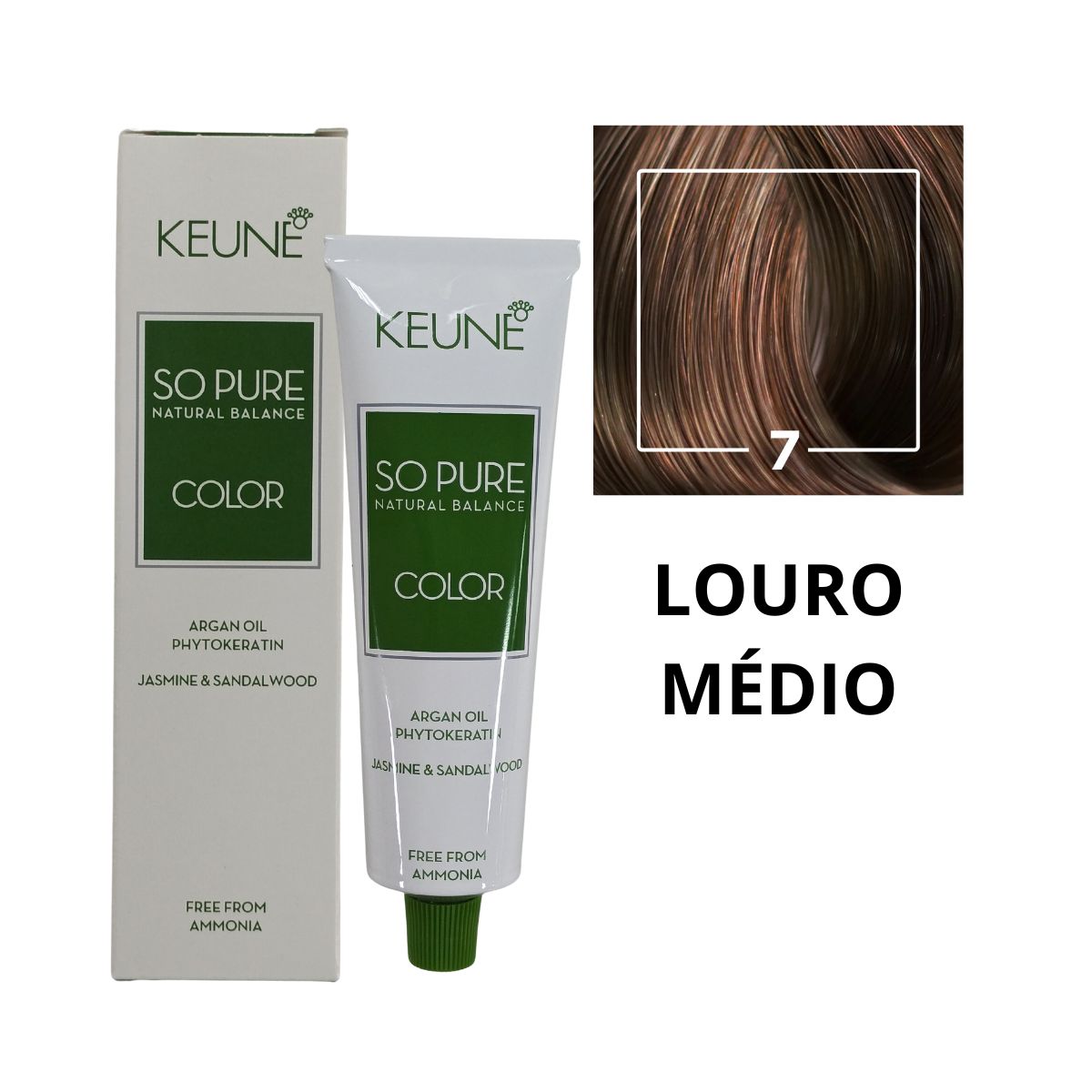 COLORAÇÃO SO PURE COLOR 7 LOURO MÉDIO KEUNE 60ML