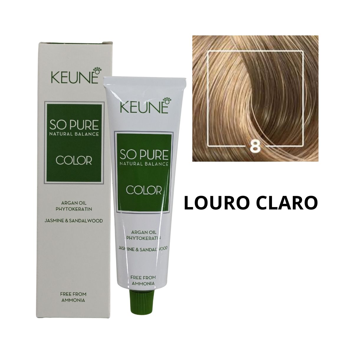 COLORAÇÃO SO PURE COLOR 8 LOURO CLARO KEUNE 60ML