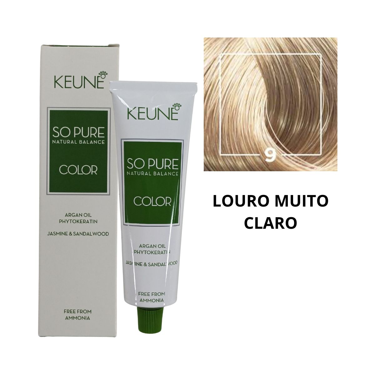 COLORAÇÃO SO PURE COLOR 9 LOURO MUITO CLARO KEUNE 60ML