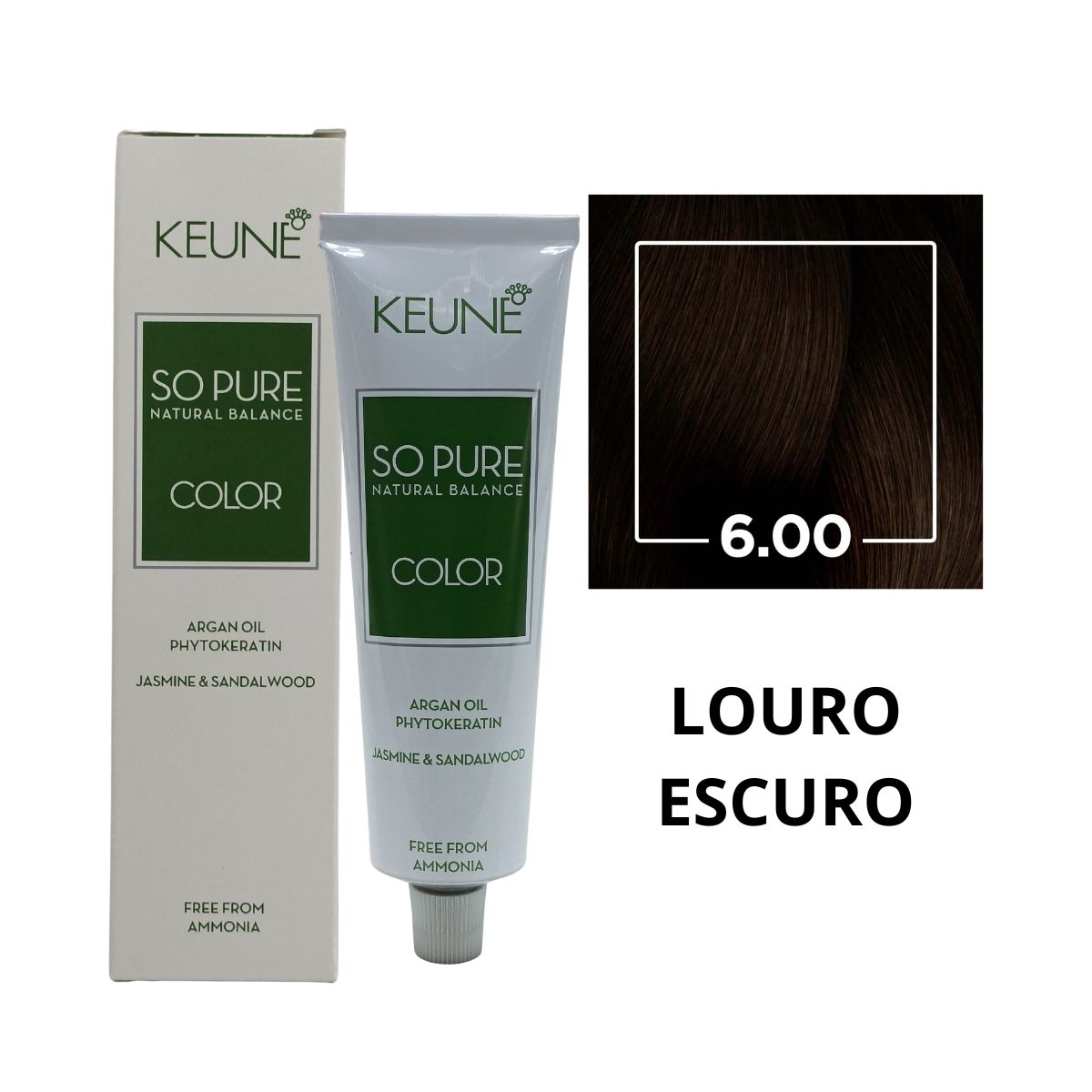 COLORAÇÃO SO PURE COLOR COVER PLUS 6.00 LOURO ESCURO KEUNE 60ML