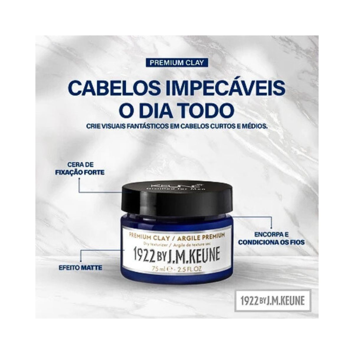 PASTA MODELADORA PARA CABELO PREMIUM CLAY 1922 KEUNE 75ML