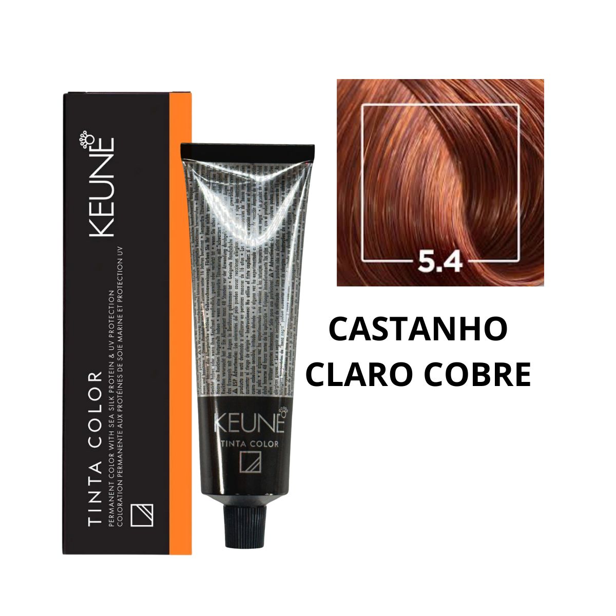 COLORAÇÃO TINTA COLOR 5.4 CASTANHO CLARO COBRE KEUNE 60ML