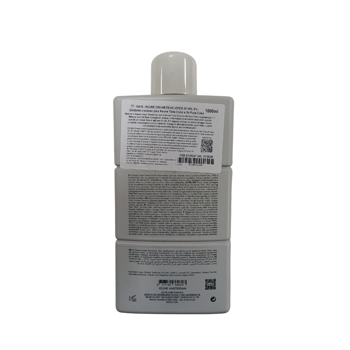 ÁGUA OXIGENADA TINTA DEVELOPER 9% 30 VOLUMES KEUNE 1000ML