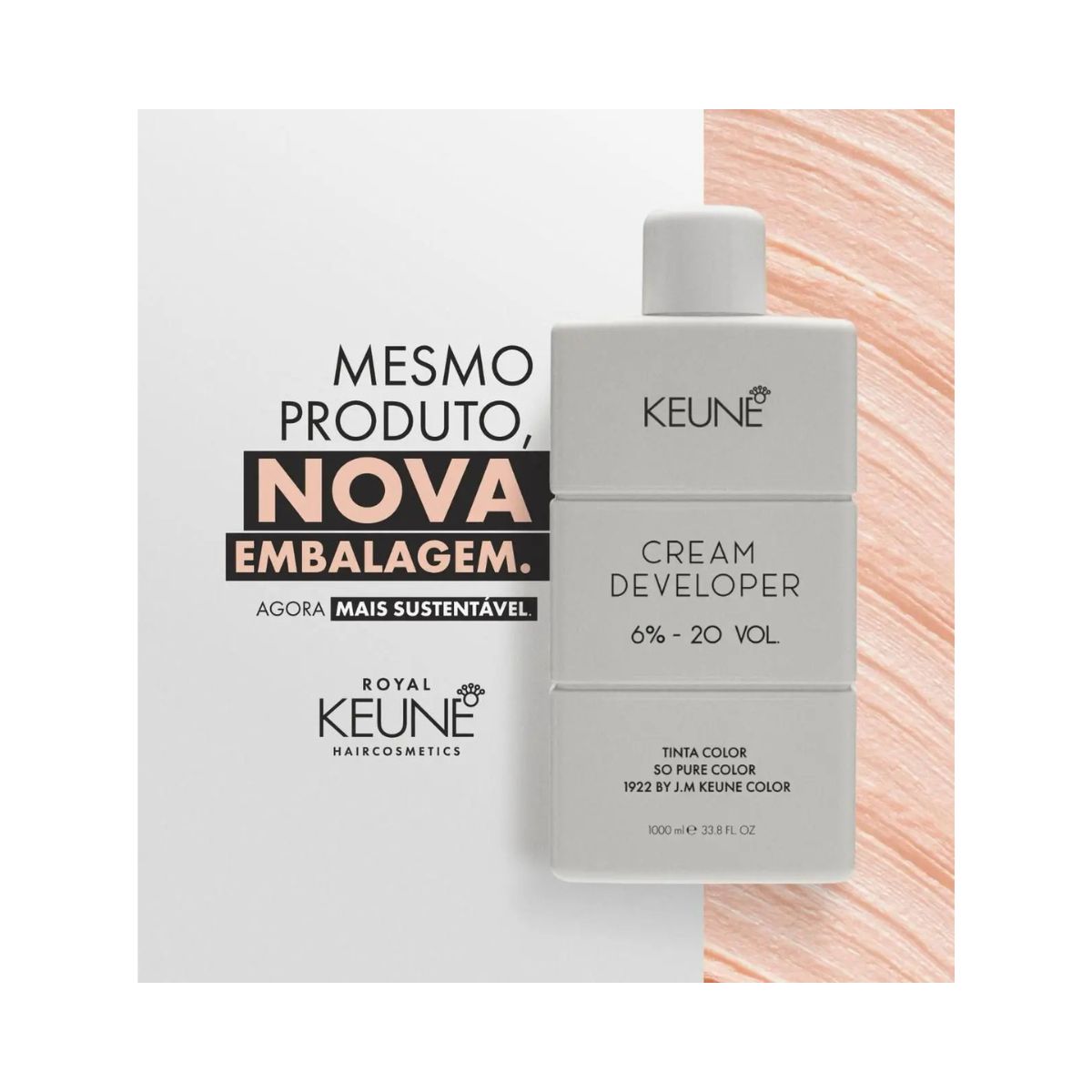 ÁGUA OXIGENADA TINTA DEVELOPER 9% 30 VOLUMES KEUNE 1000ML