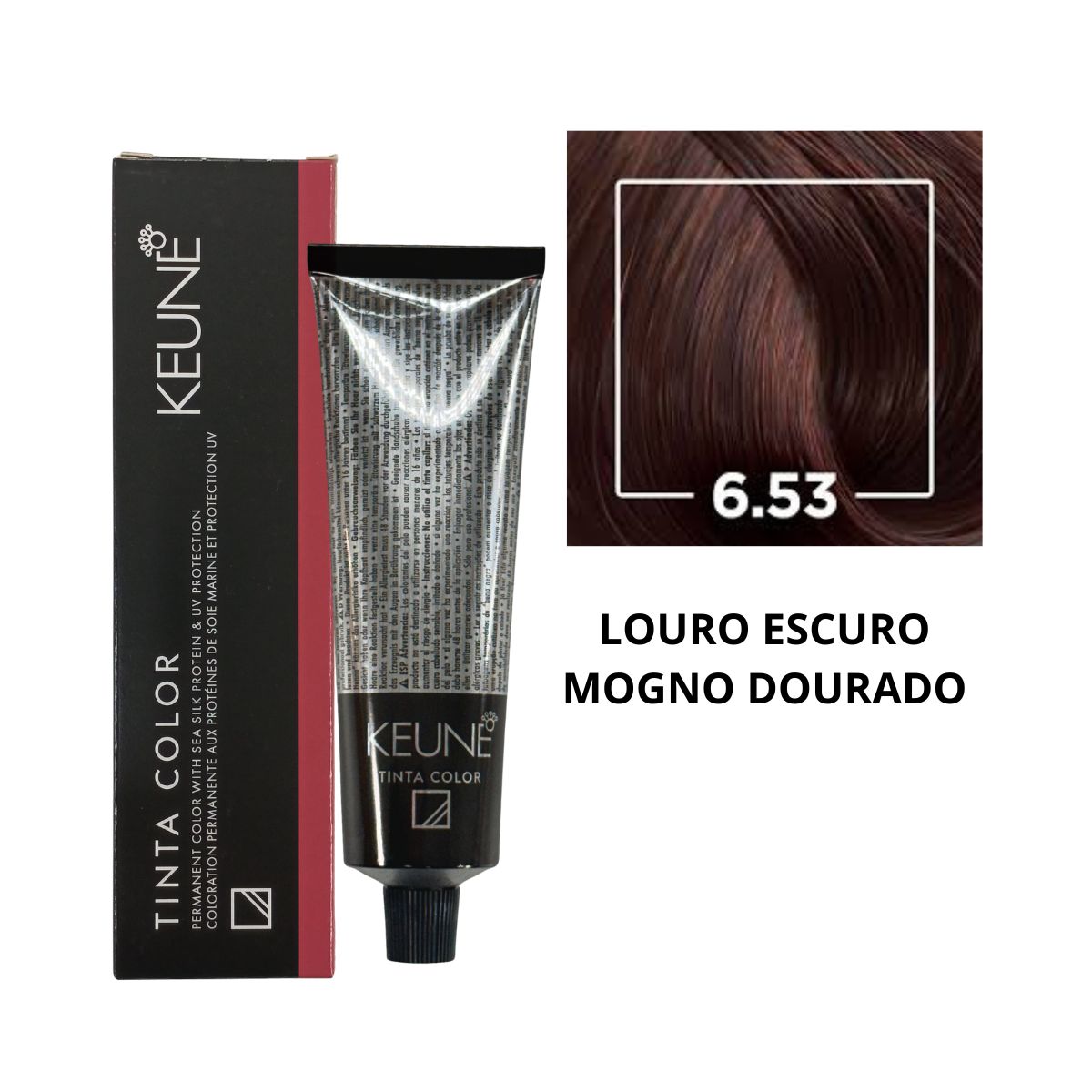 COLORAÇÃO TINTA COLOR 6.53 LOURO ESCURO MOGNO DOURADO KEUNE 60ML