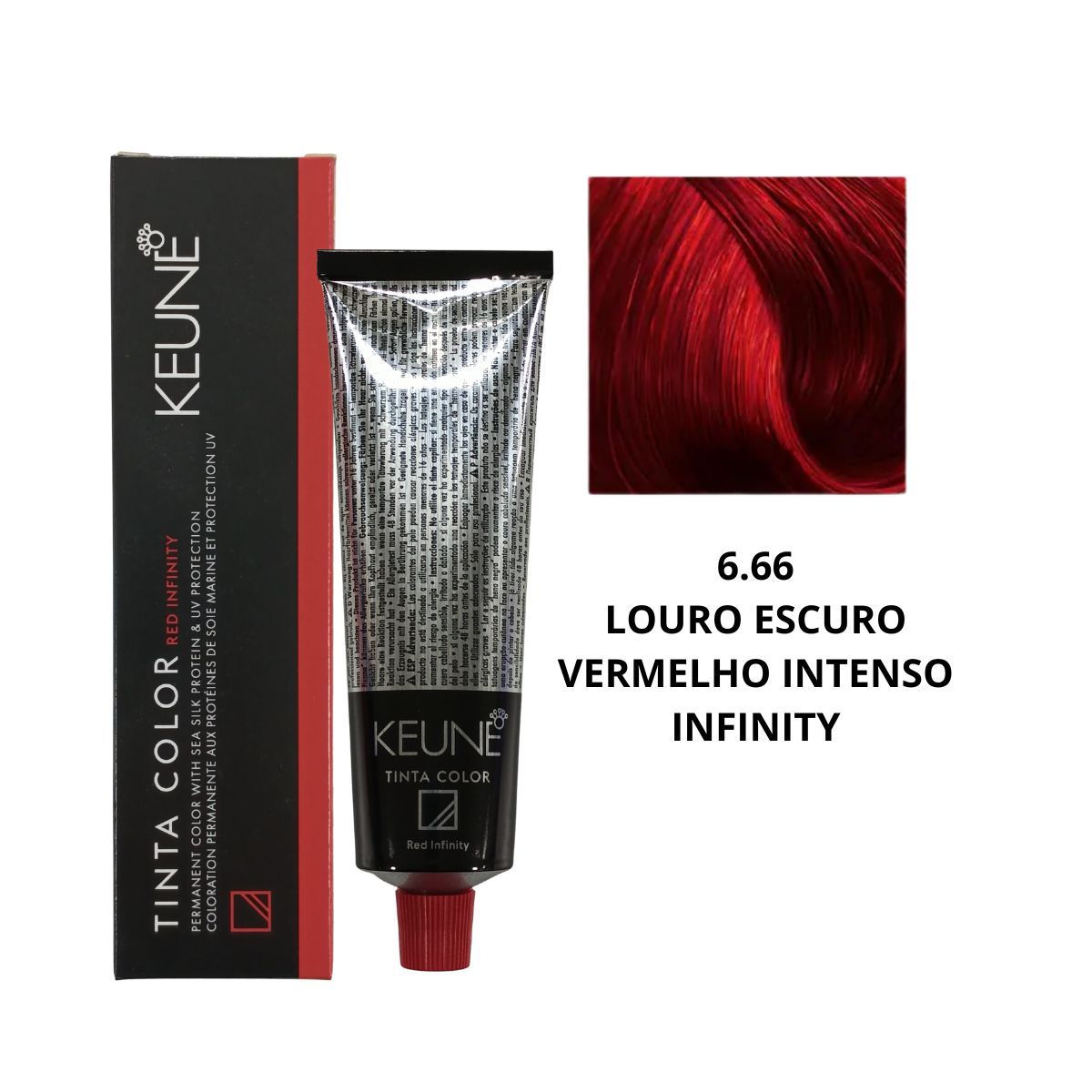 COLORAÇÃO TINTA COLOR LOURO ESCURO VERMELHO INTENSO INFINITY 6.66 RI KEUNE 60ML
