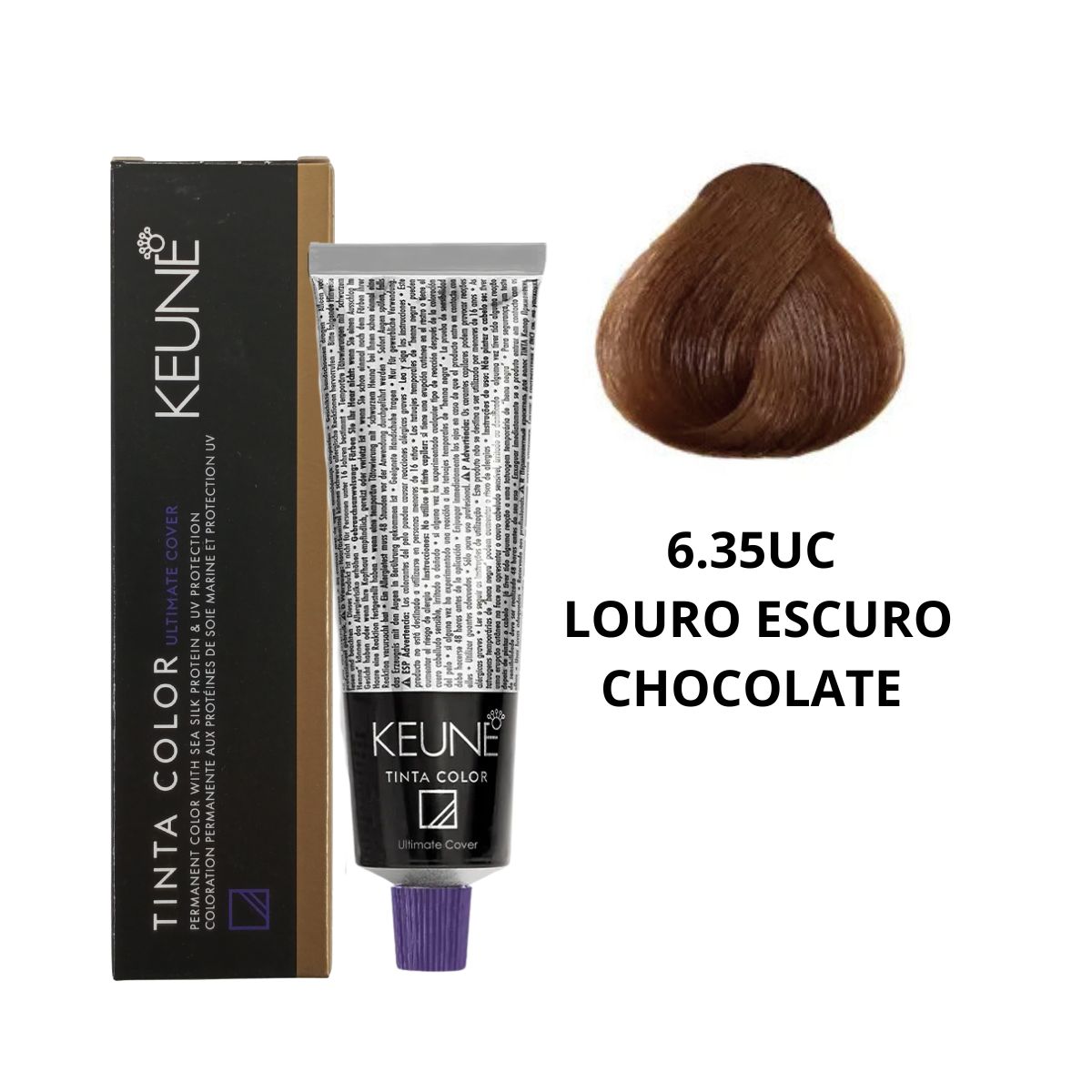 COLORAÇÃO TINTA COLOR ULTIMATE COVER 6.35UC LOURO ESCURO CHOCOLATE KEUNE 60ML