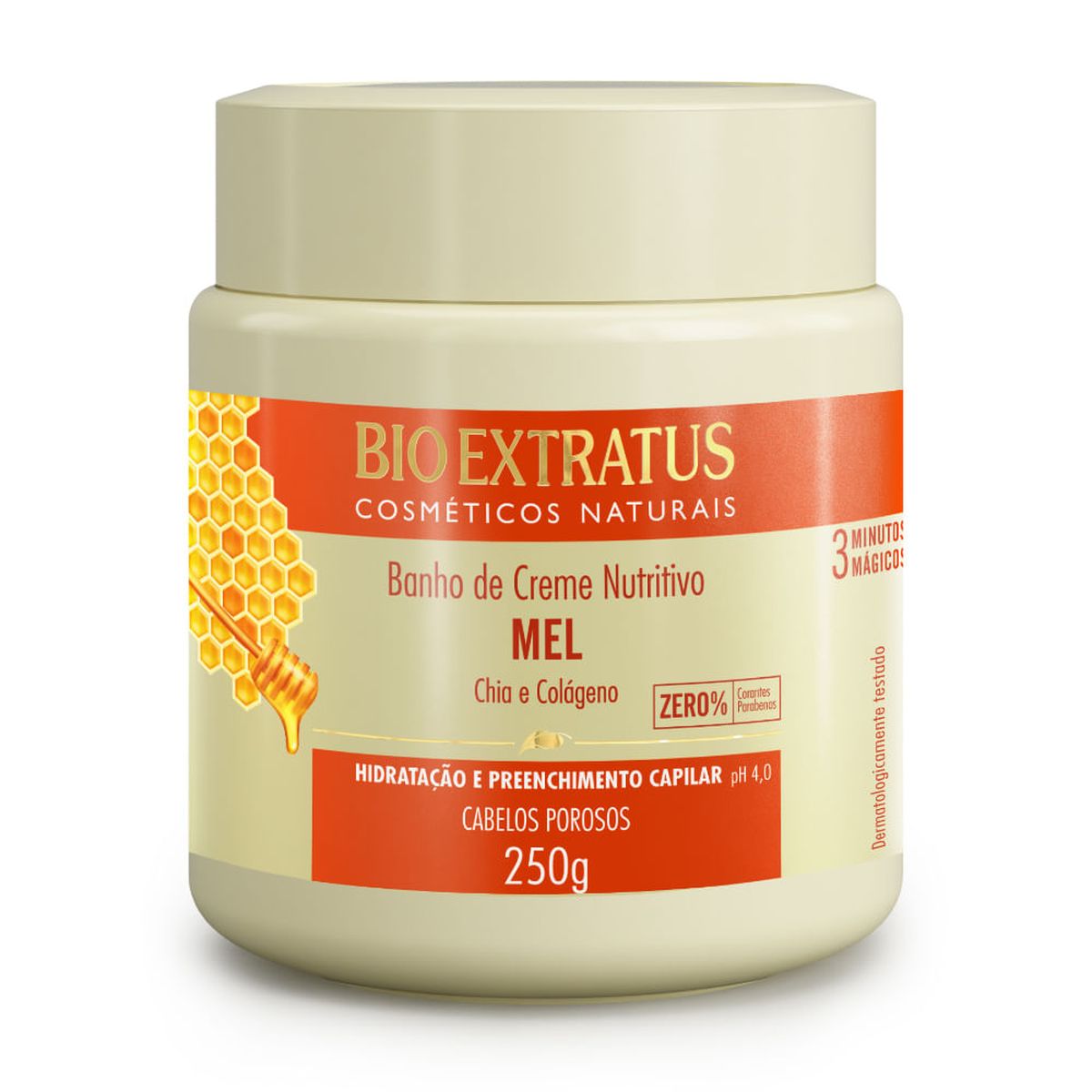 BANHO DE CREME NUTRITIVO MEL, CHIA E COLÁGENO BIO EXTRATUS 250G
