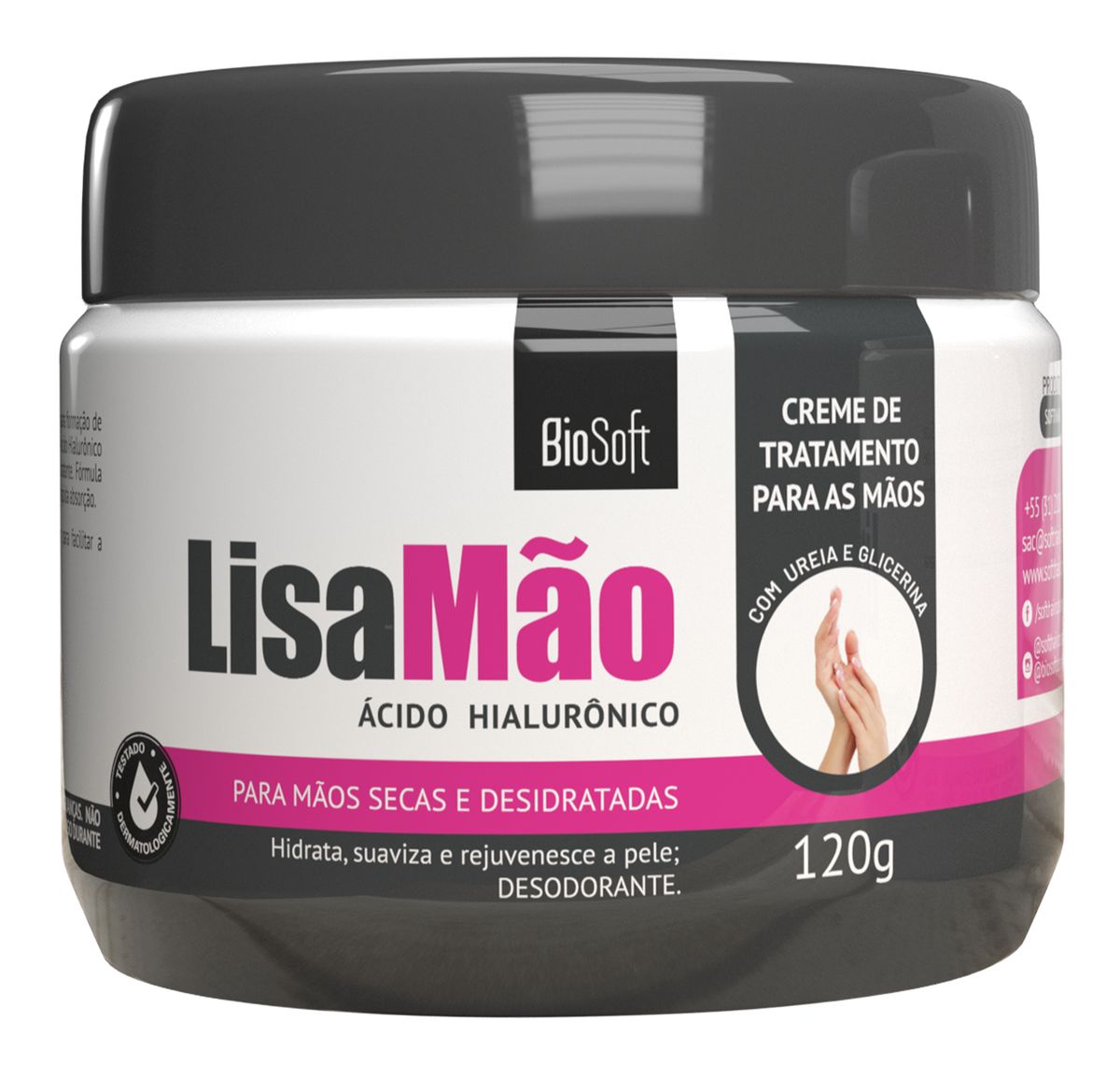 CREME LISA MÃO ÁCIDO HIALURÔNICO BIO SOFT 120G