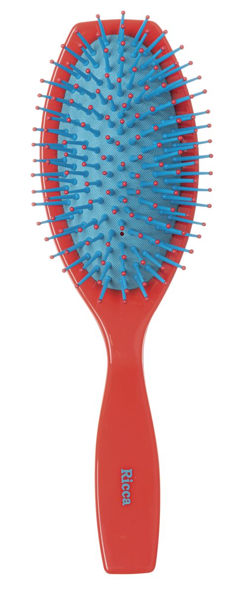 ESCOVA DE CABELO CEREJA OVAL ALMOFADADA RICCA