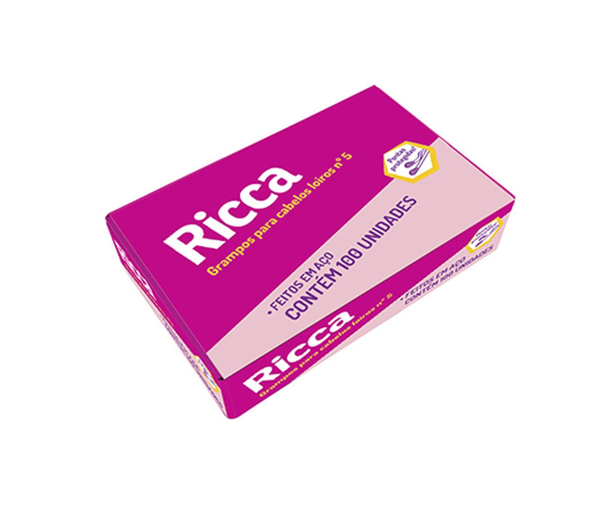 GRAMPO PARA CABELO Nº5 LOIRO CAIXA COM 100 UNIDADES RICCA