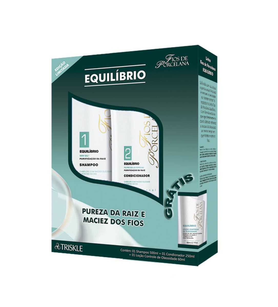 KIT EQUILIBRIO SHAMPOO 500ML + CONDICIONADOR 500ML + POWER DOSE 45ML TRISKLE