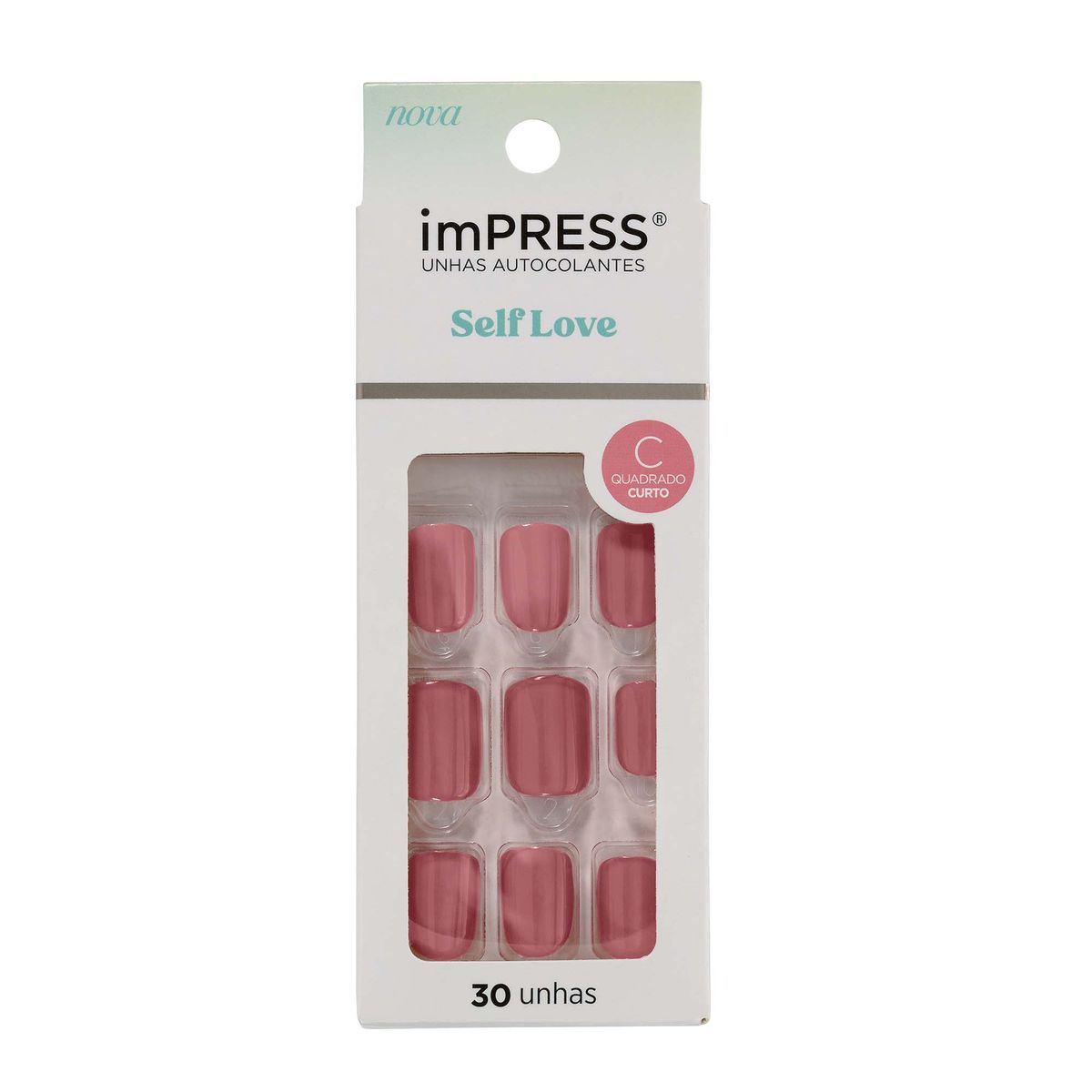 UNHAS POSTIÇAS IMPRESS AUTOCOLANTES SHORT IN LUV KISS NEW YORK