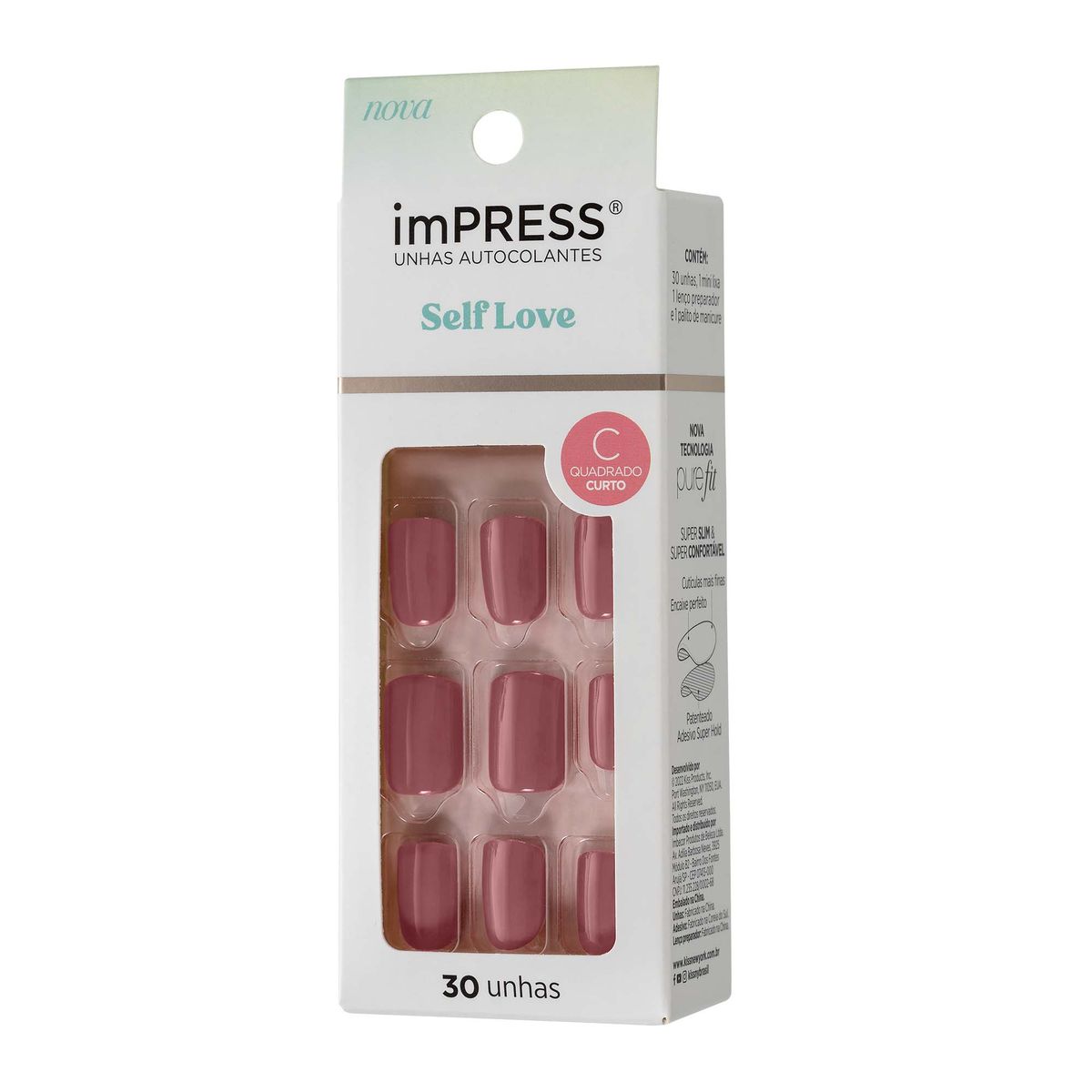 UNHAS POSTIÇAS IMPRESS AUTOCOLANTES SHORT IN LUV KISS NEW YORK