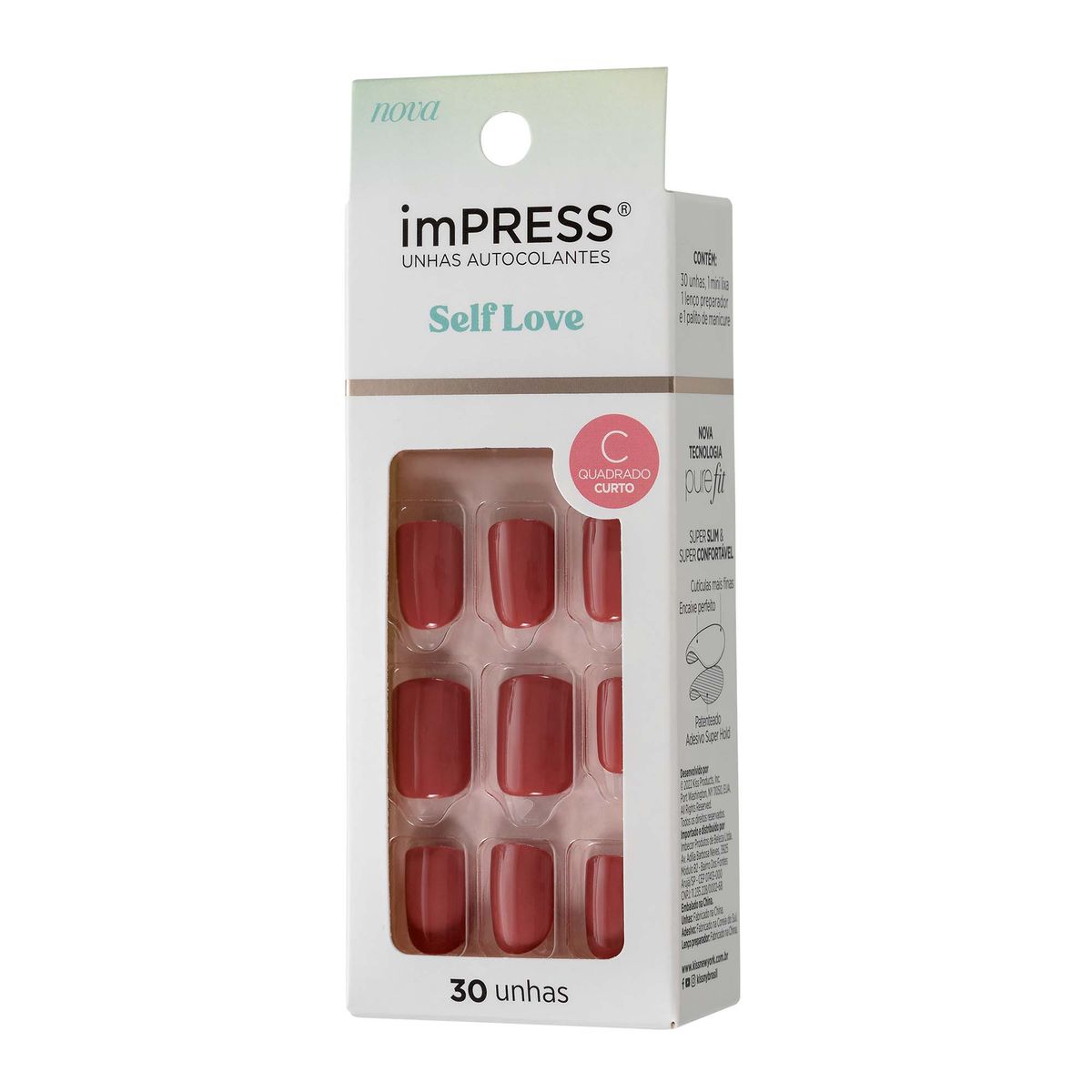 UNHAS POSTIÇAS IMPRESS AUTOCOLANTES SHORT CRUSH KISS NEW YORK