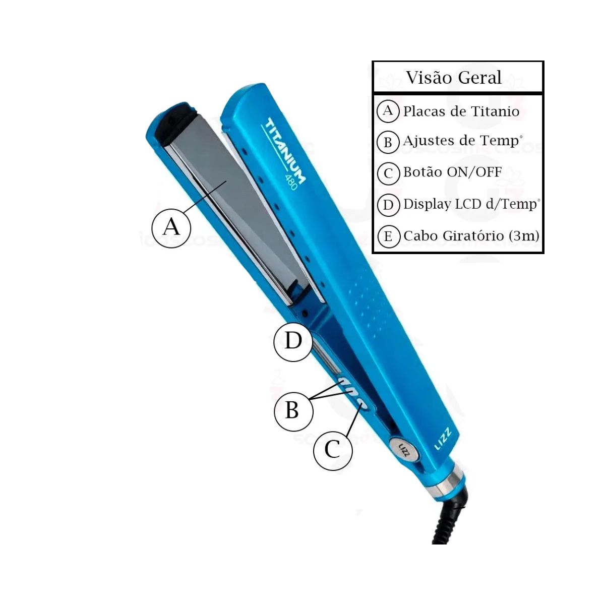 PRANCHA DE CABELO TITANIUM 480 BIVOLT LIZZ