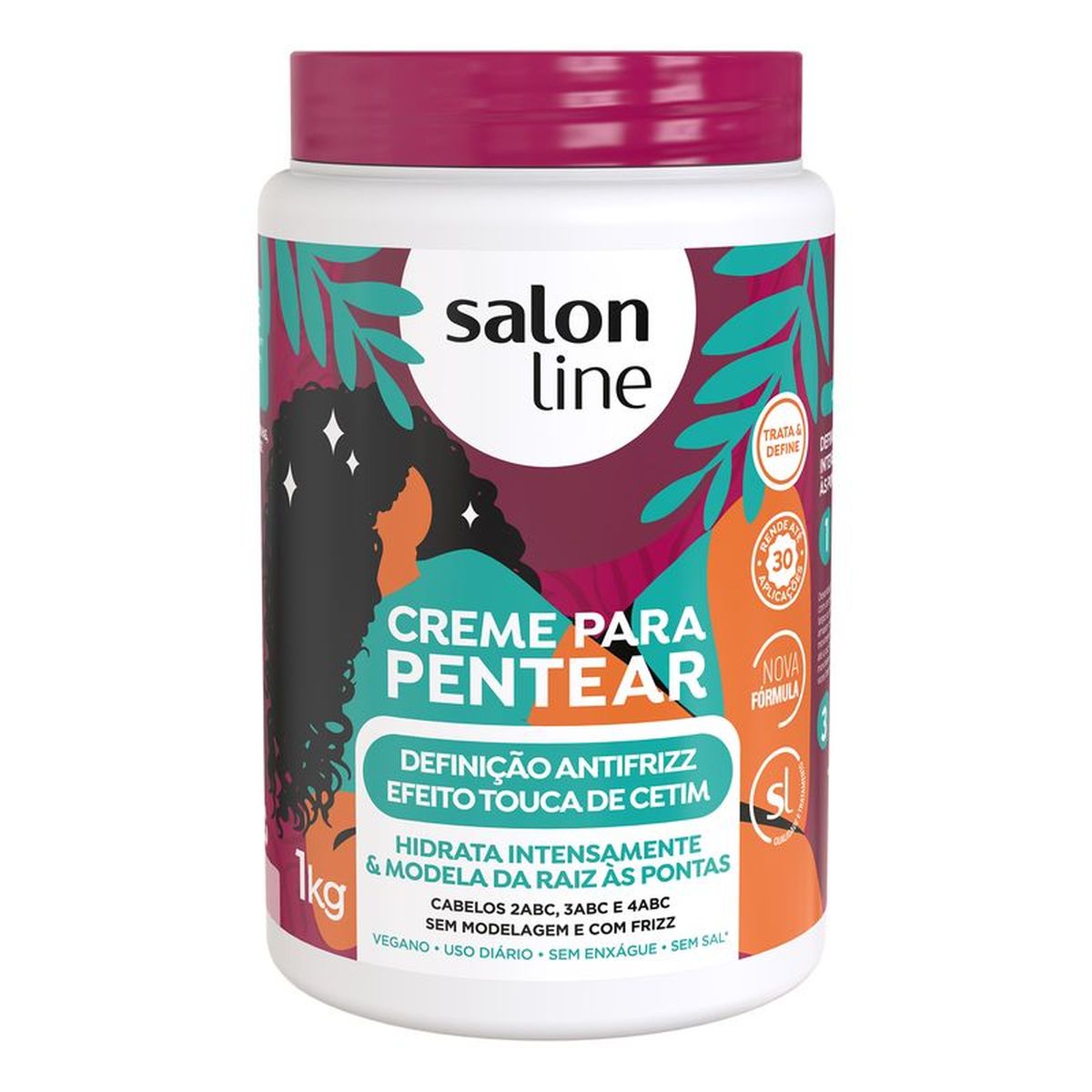 CREME DE PENTEAR DEFINICÃO ANTIFRIZZ EFEITO TOUCA DE CETIM SALON LINE 1KG