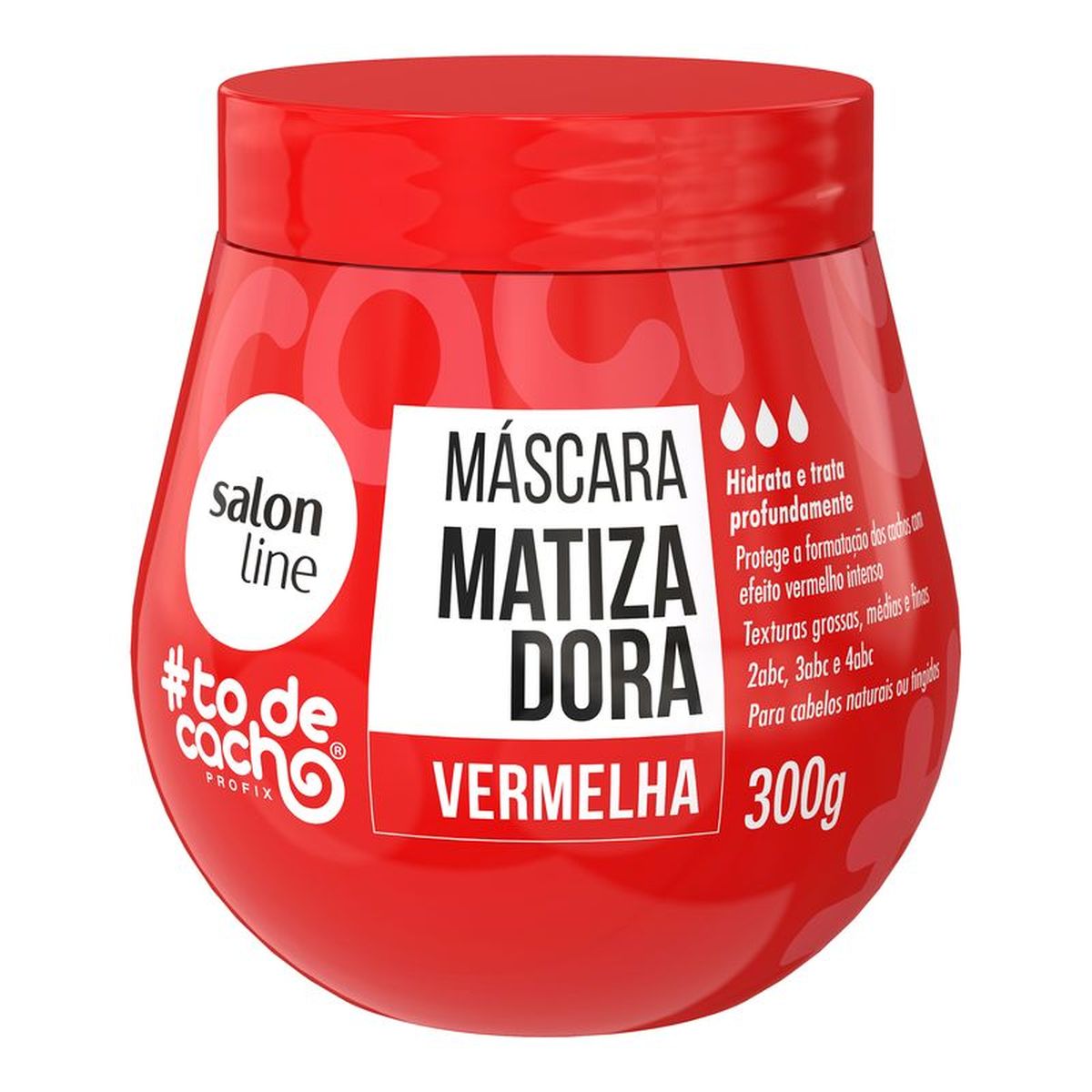 MÁSCARA MATIZADORA #TODECACHO VERMELHA SALON LINE 300G