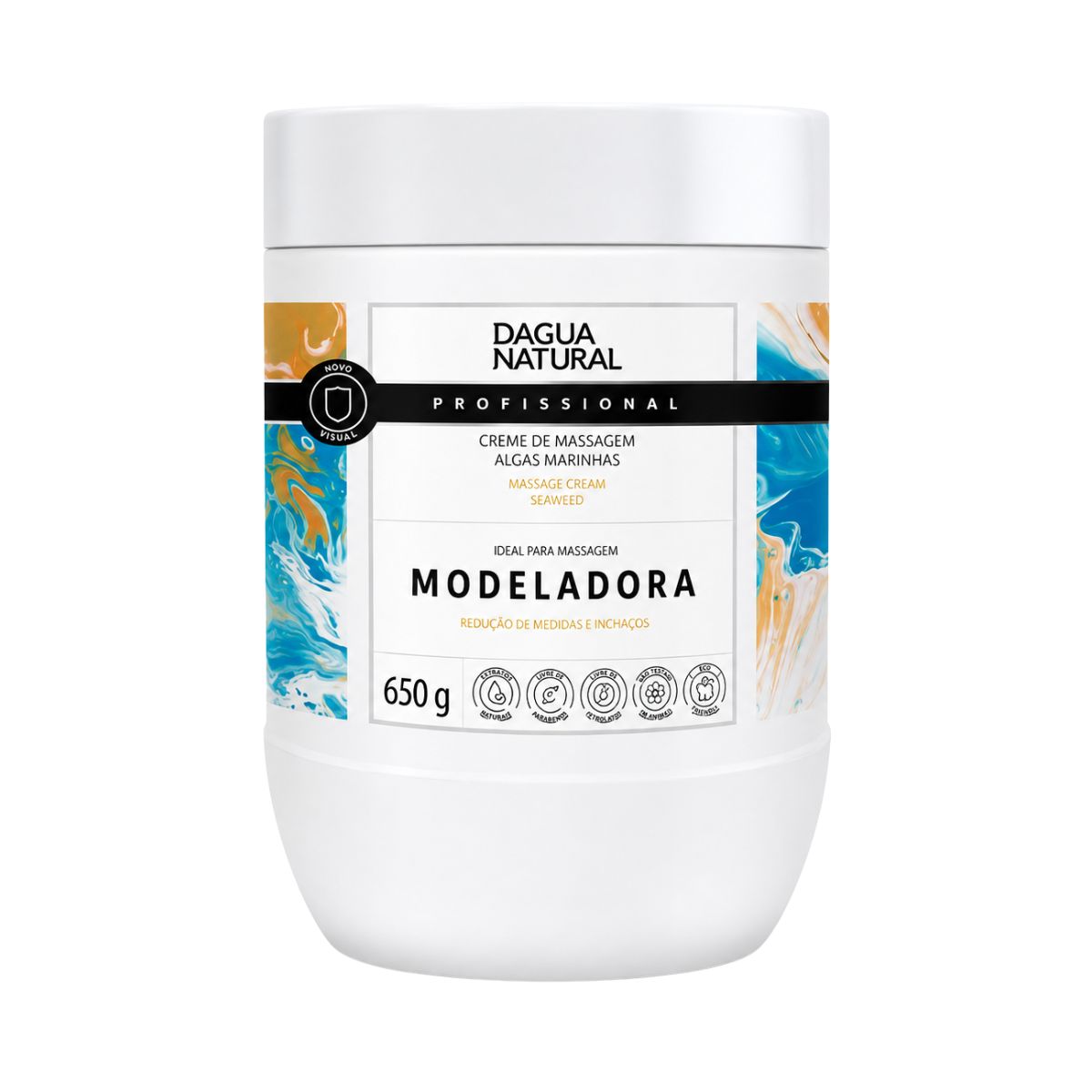 CREME DE MASSAGEM ALGAS MARINHAS E CENTELLA ASIÁTICA DÁGUA NATURAL 650G