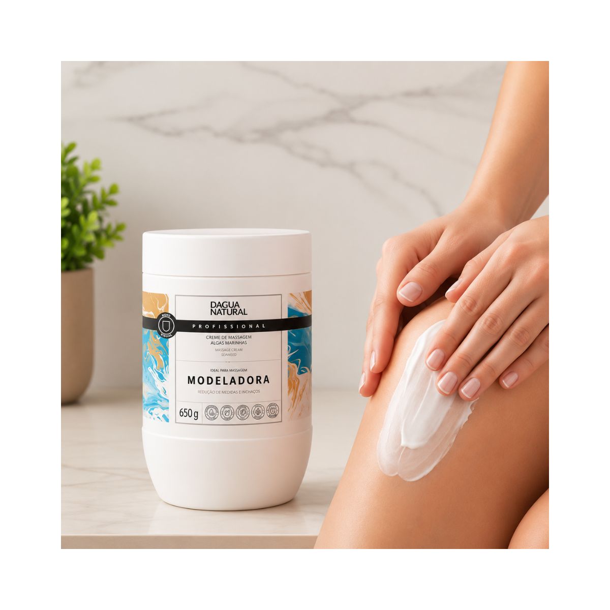 CREME DE MASSAGEM ALGAS MARINHAS E CENTELLA ASIÁTICA DÁGUA NATURAL 650G