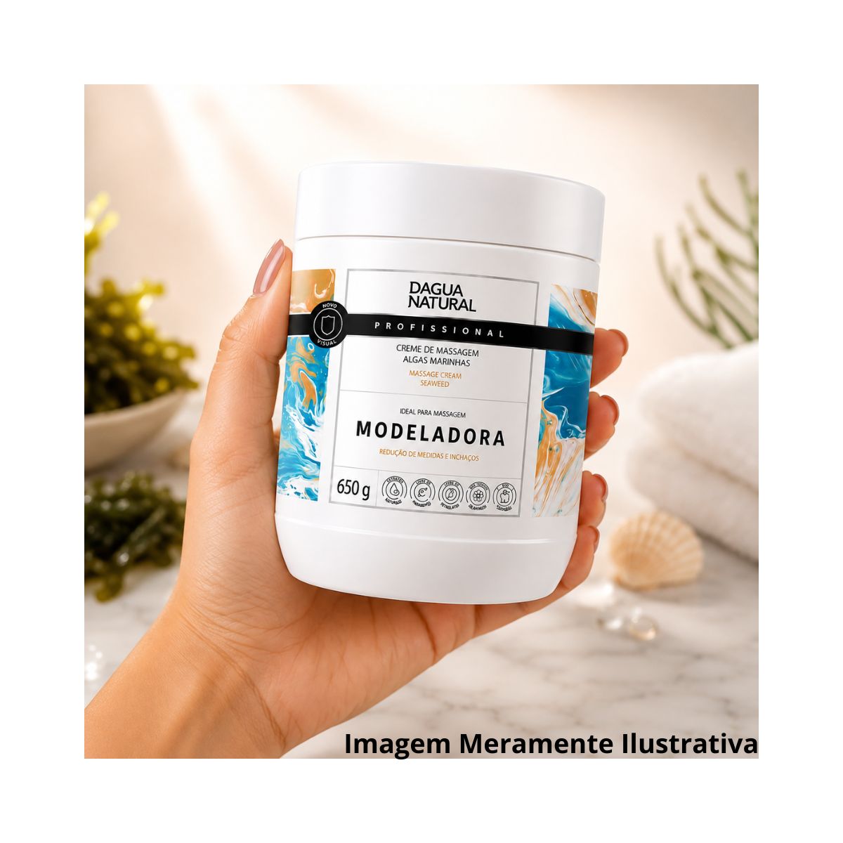 CREME DE MASSAGEM ALGAS MARINHAS E CENTELLA ASIÁTICA DÁGUA NATURAL 650G