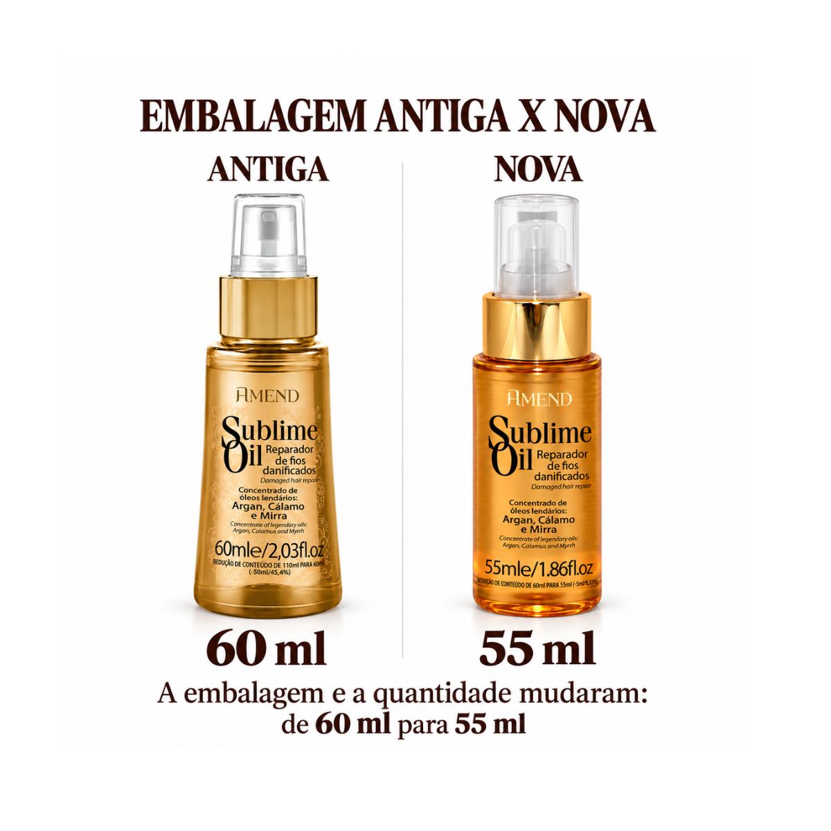 ÓLEO SUBLIME REPARADOR DE FIOS DANIFICADOS AMEND 55ML