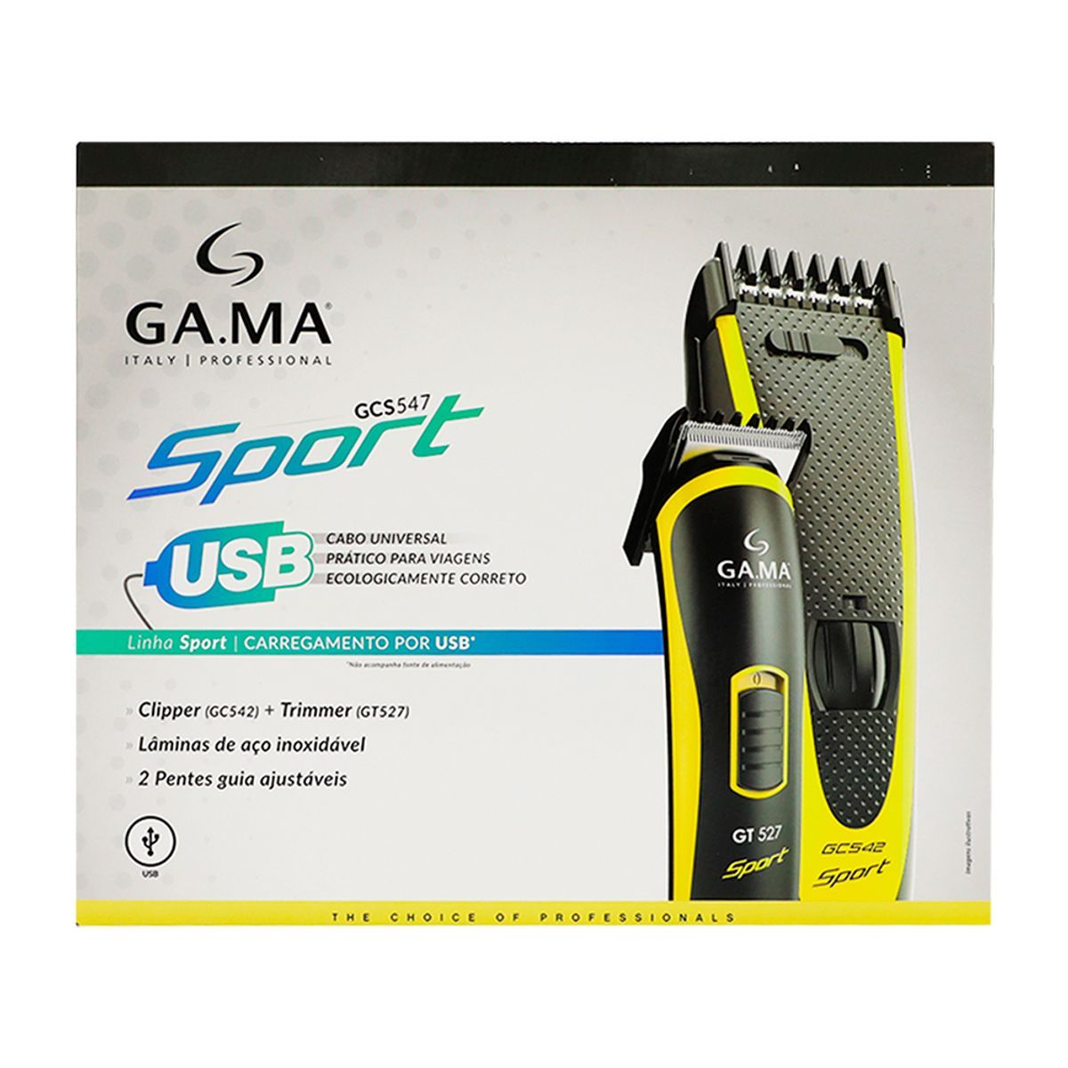 KIT MÁQUINA DE CORTE GCS547 SPORT USB BIVOLT GAMA ITALY